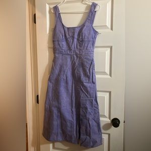 Future Collective Purple Denim Overall Dress